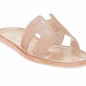 Steve Madden Rhinestone H Blush Jelly Sandal Size 8